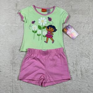 NWT Vintage 2009 Dora the Explorer Viacom 2 Piece Pajama PJ Set